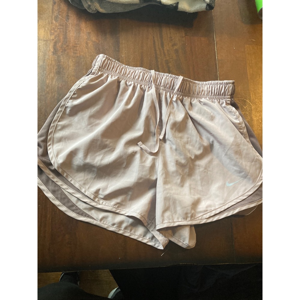 Nike Dri-FIT Womens Running Shorts Mauve Pink Mesh Athletic Gym Shorts Size M